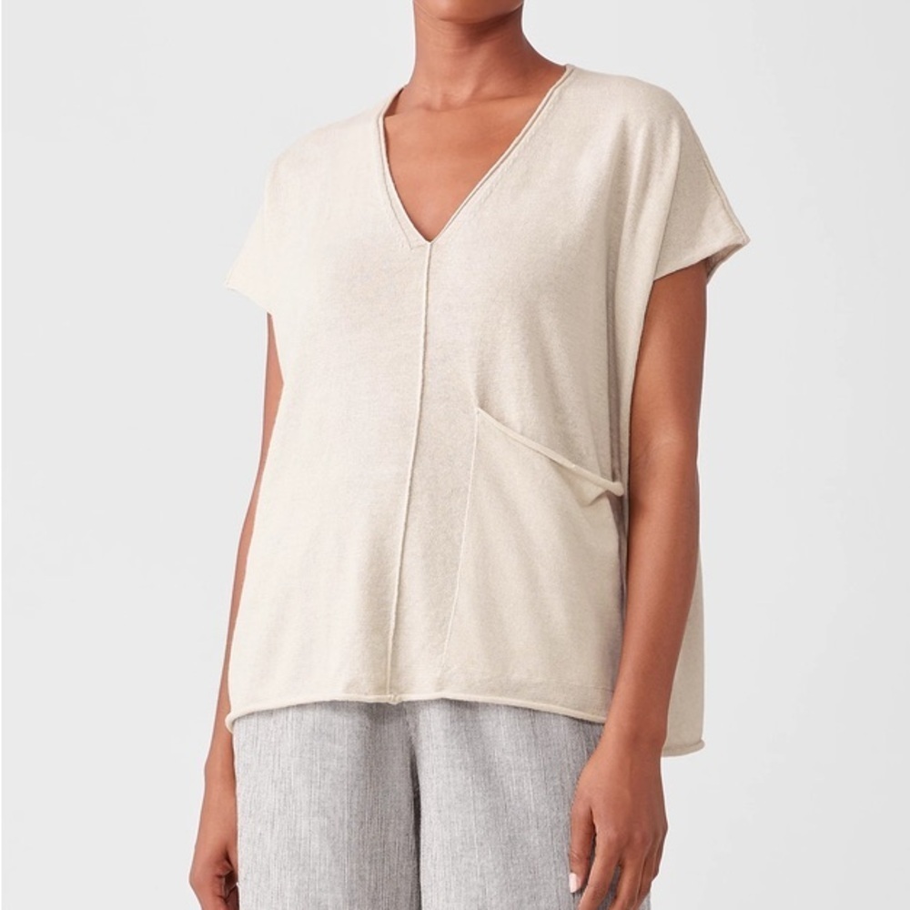 Eileen Fisher Linen-Cotton Sweater in Cream